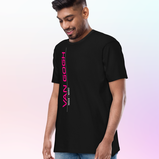 Van Gogh Collection - Pink - Men’s Premium Heavyweight Black Tee