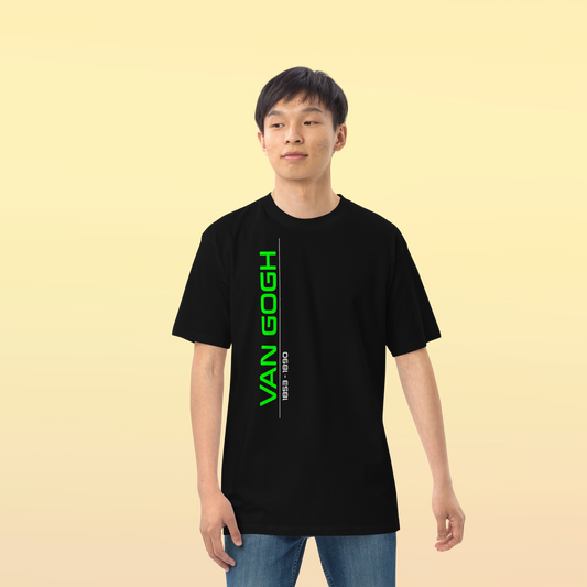 Van Gogh Collection - Green - Men’s Premium Heavyweight Black Tee