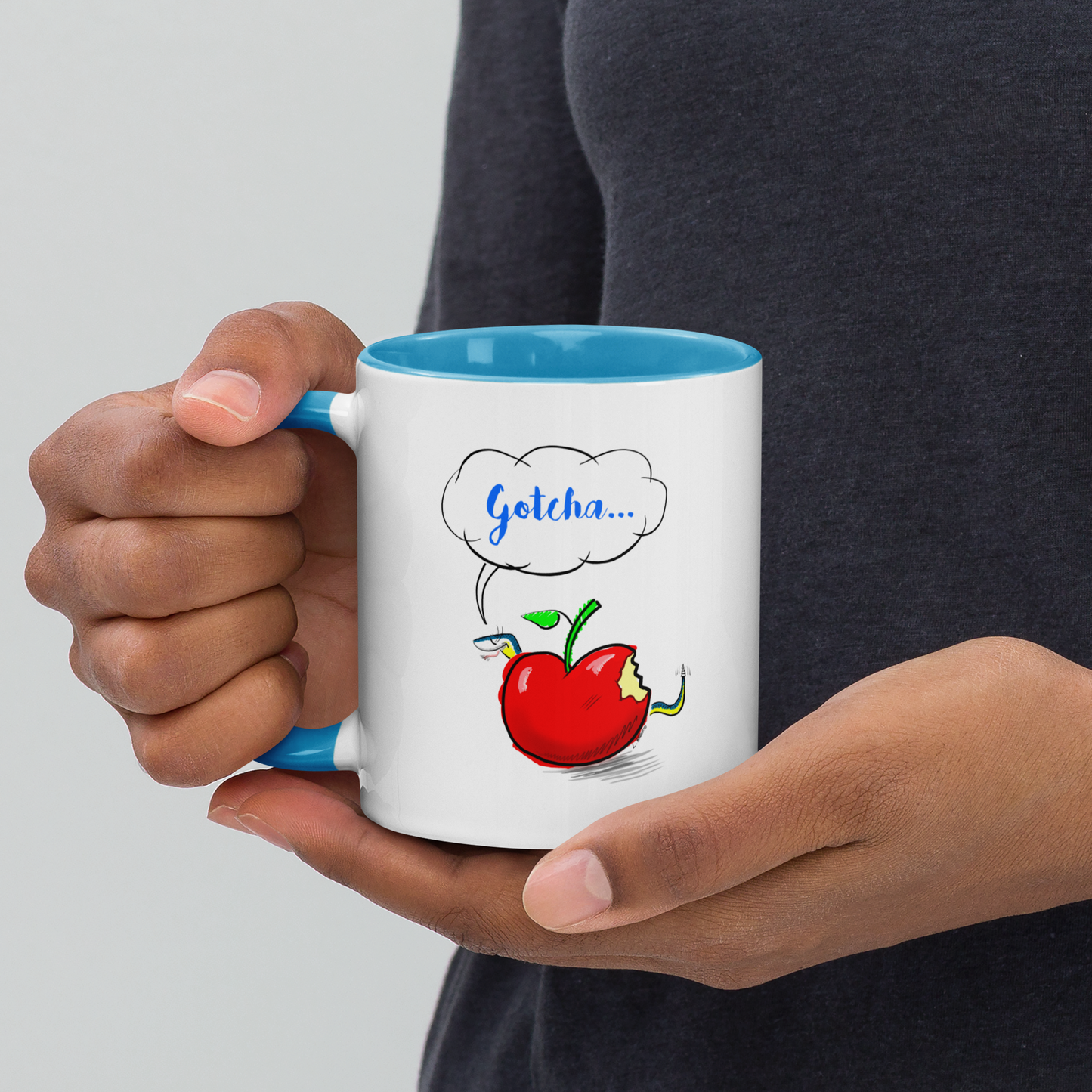 Loose Style Series - Apple & Snake - Mug with Color Blue Inside