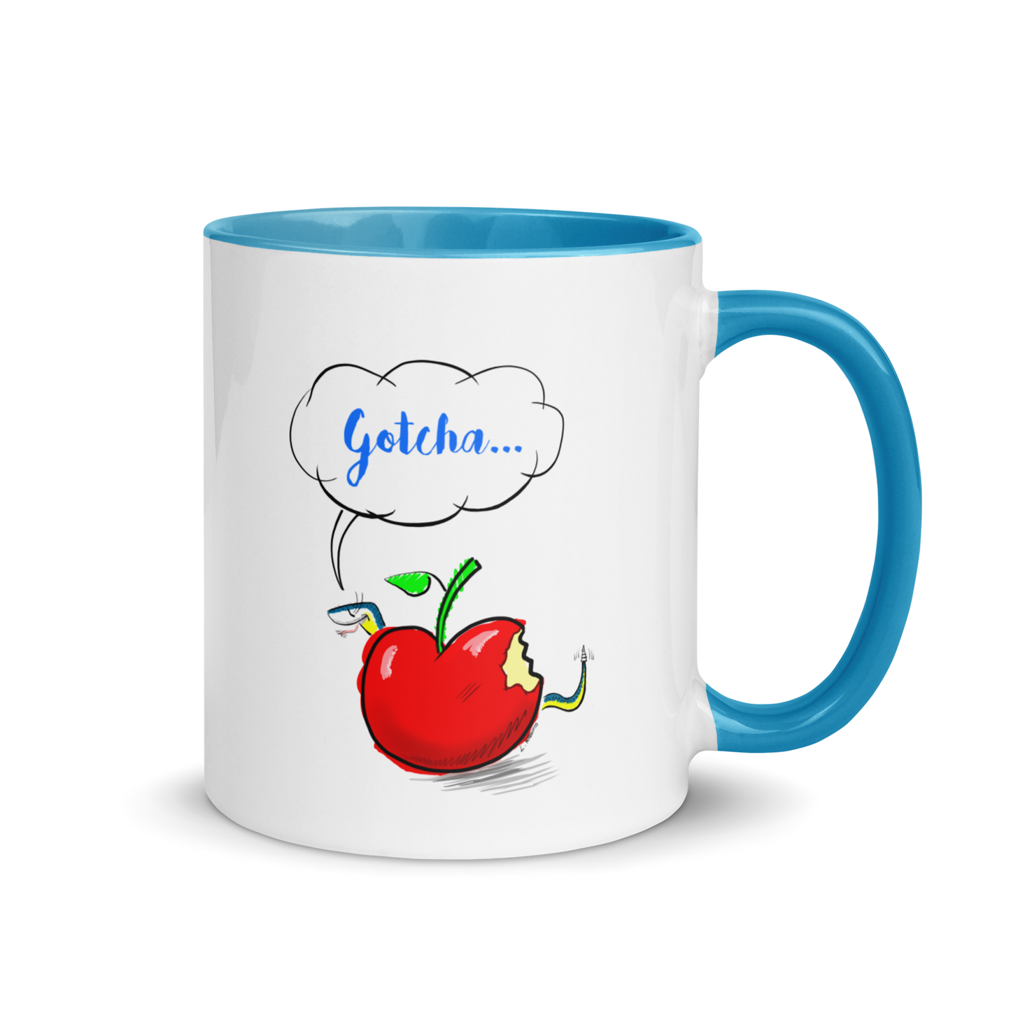 Loose Style Series - Apple & Snake - Mug with Color Blue Inside
