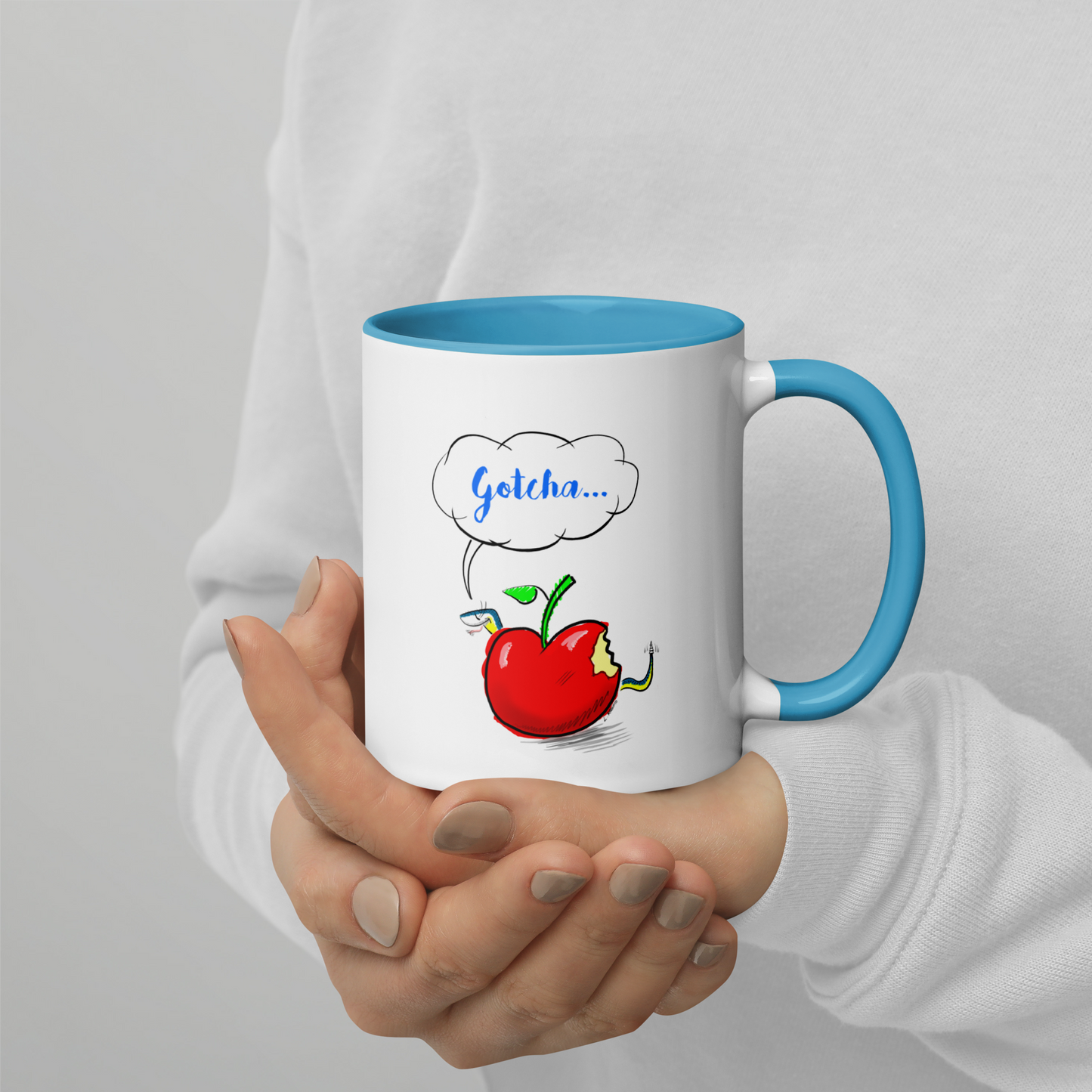 Loose Style Series - Apple & Snake - Mug with Color Blue Inside