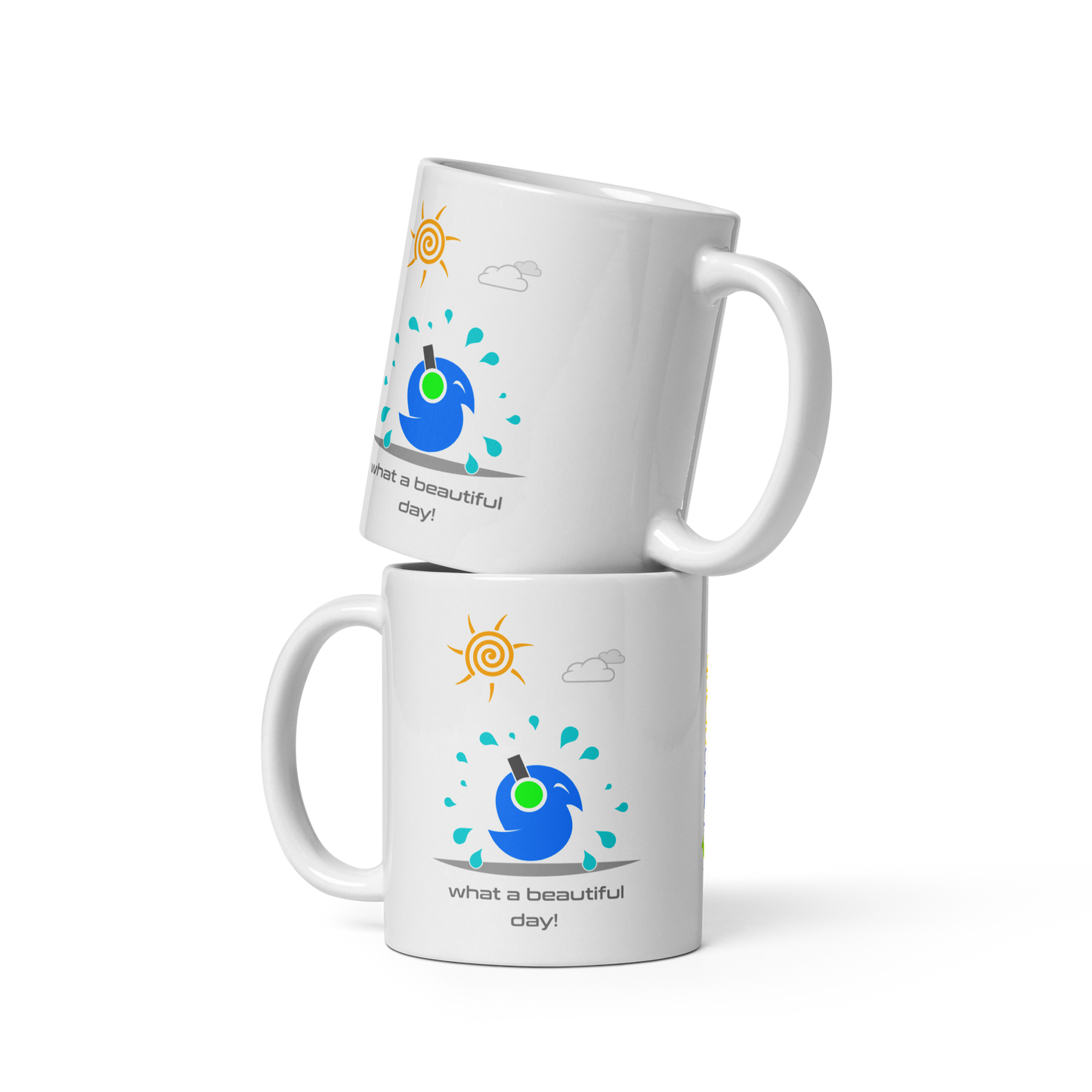 Vector Style Series - Beautiful Day - White glossy mug